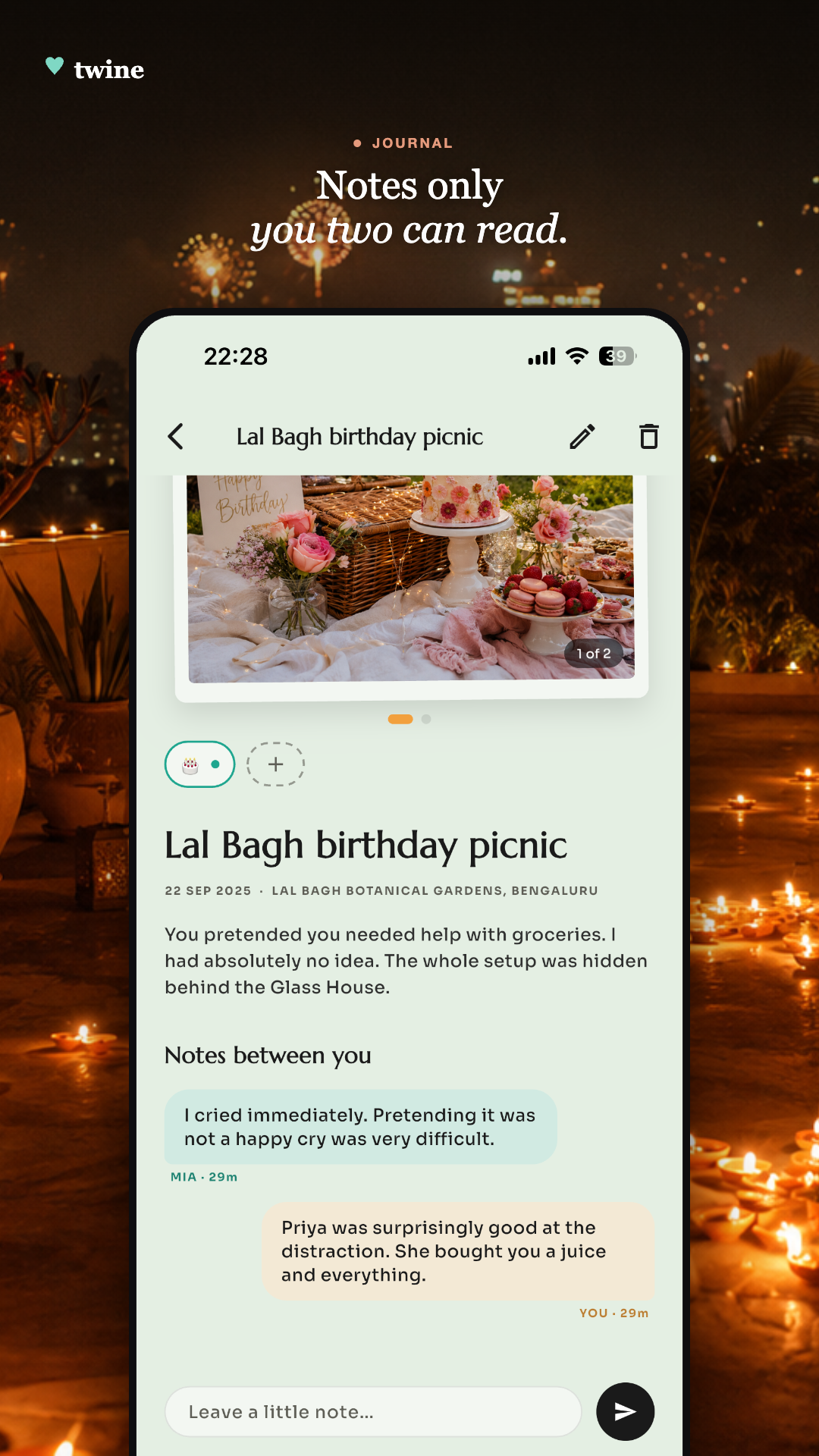 Journal screen